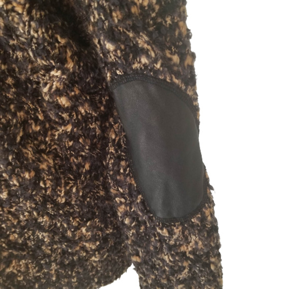 Michael Stars Crop Fisherman Sweater, leather elbow - Size XS - Picture 6 of 7